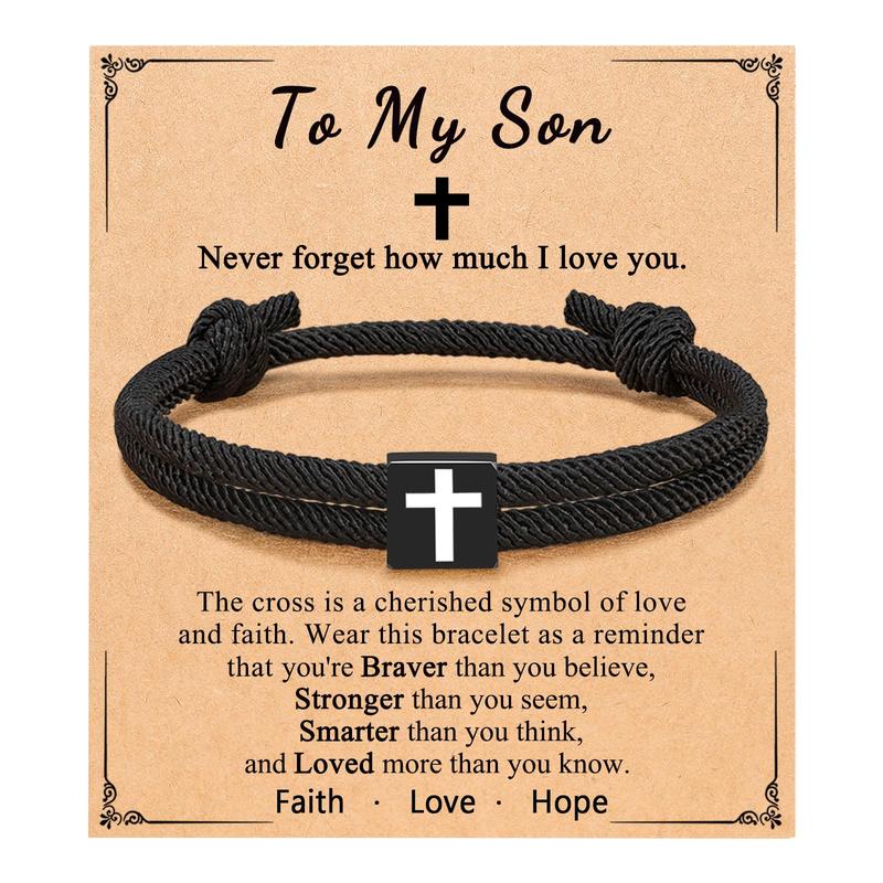 To My Son Bracelet Son Gifts from Mom Dad, Stocking Stuffers Gifts for Teenage Teen Boys Ideas