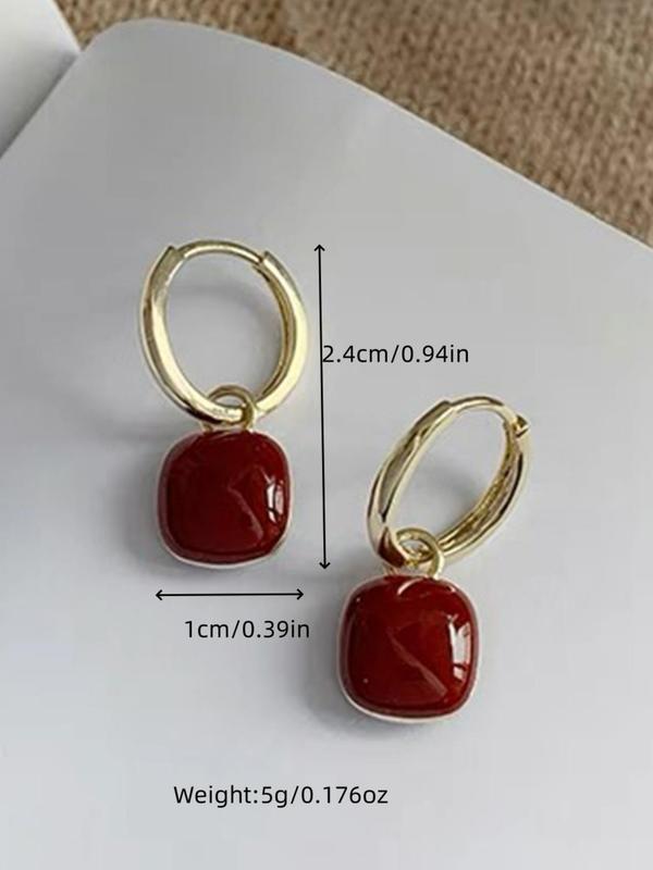 Fashionable Heart Design Dangle Earrings, Cute Dainty Matching Jewelry for Women for Party, Daily Clothing Decor, Minimalist Romantic Aesthetic Summer 2024 Jewelry Gift, Clean Girl Outfit Accessories