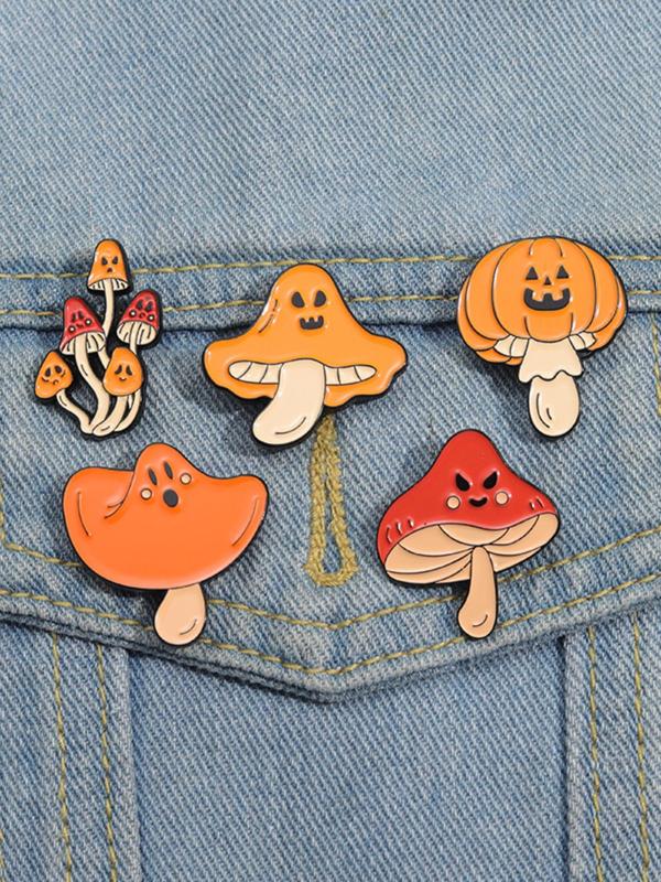 Cute Cartoon Mushroom Design Brooch, Fashion Alloy Accessories for Men & Women, Enamel Pin Suitable for Backpacks, Jeans