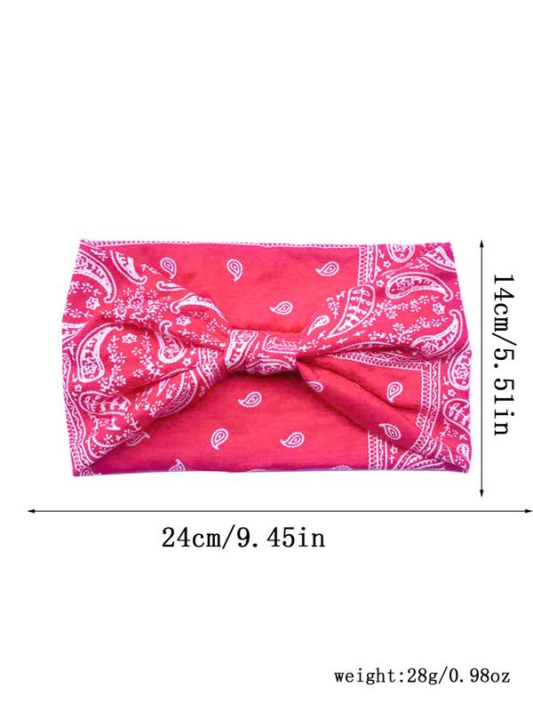 Bohemian Style Paisley Print Headband, Non-slip Wide and Tall Elastic Headband, 2024 Summer Women's Carnival Girls Hair Accessories