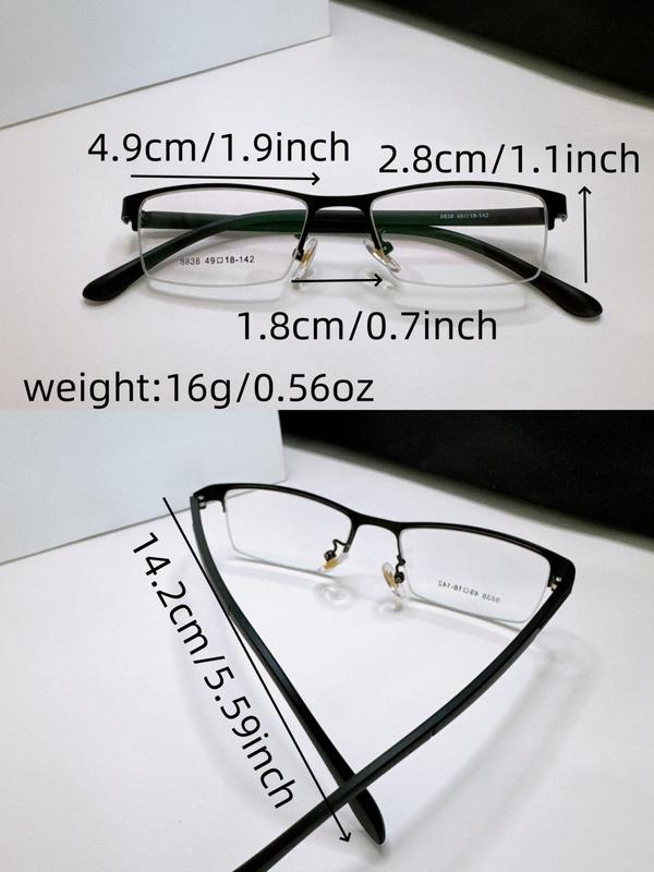 Business Half Frame Eyeglasses, Lightweight Anti-blue Light Browline Eyeglasses for Men, Fashion Eyeglasses for Work, Daily Clothing Decor