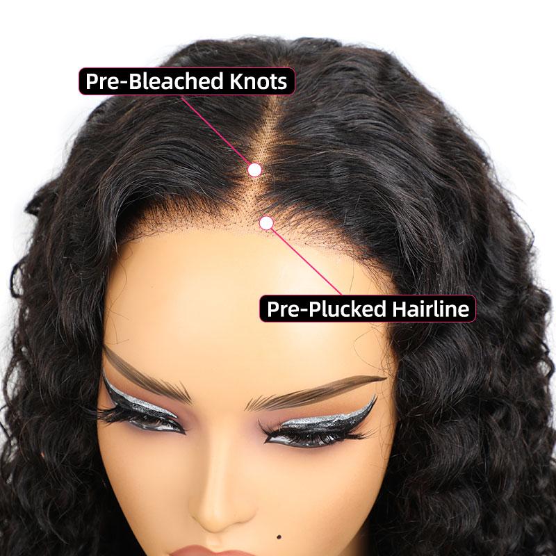 Holiday Haul Deal Water Wave Wear Go Glueless Wig Pre Bleached Knots Pre Cut Lace 4x6 HD Lace Closure Wigs Human Hair Beginner Friendly