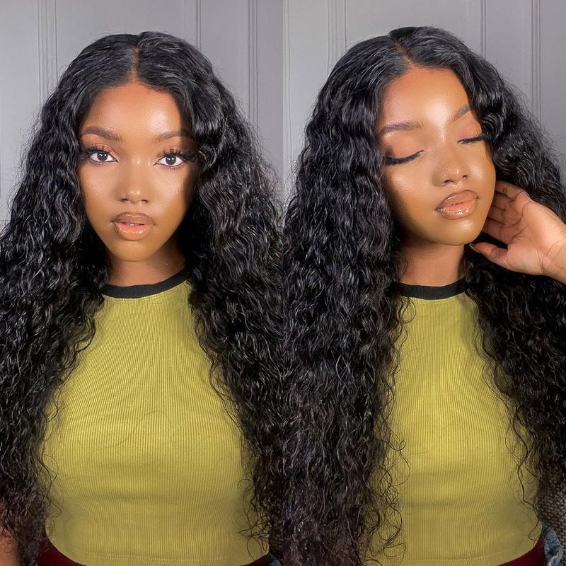 Holiday Haul Deal Water Wave Wear Go Glueless Wig Pre Bleached Knots Pre Cut Lace 4x6 HD Lace Closure Wigs Human Hair Beginner Friendly