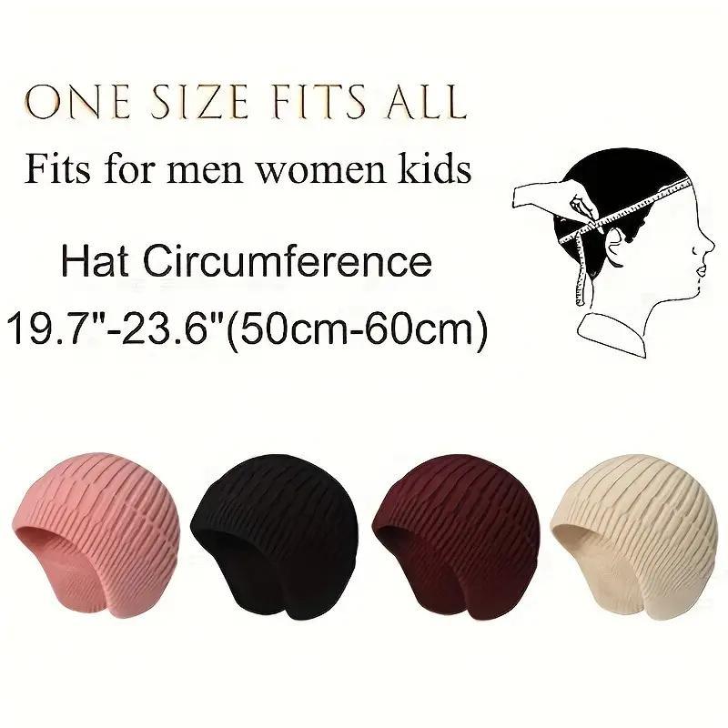 Solid Color Knitted Hat, 1 Count Soft Comfortable Winter Warm Hat, Lightweight Ear Cover Hat, Multifunctional Sports & Outdoor Accessories for Women, Christmas Gift