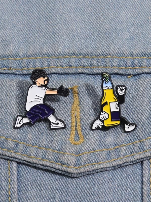 Cartoon Drop Oil Design Brooch, Cute Enamel Pin Suitable for Backpacks, Jeans, Scarves, Hats Decoration, Trendy All-match & Exquisite Brooch for Birthday Gift