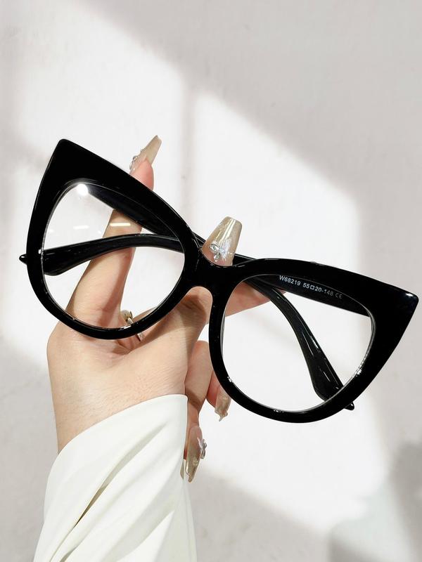 Unisex Vintage Cat Eye Frame Eyeglasses, Trendy Casual Eyeglasses for Everyday Use, Fashion Accessories for Outdoor Activities