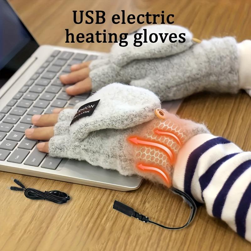 USB-Powered Touchscreen Winter Gloves - Double-Sided Heating, Comfortable Padded Warmth for Outdoor & Office Use