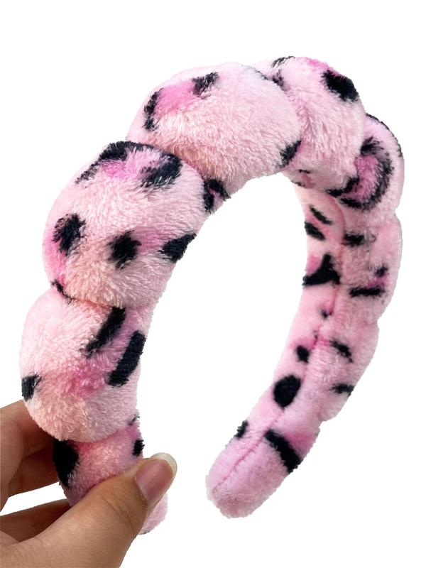 Leopard Print Headband, Cute Plush Hair Hoop, Fashion Hair Accessories for Women & Girls, Minimalist Headwear Suitable for Thick Hair, Beauty Hair Accessories for Daily Use