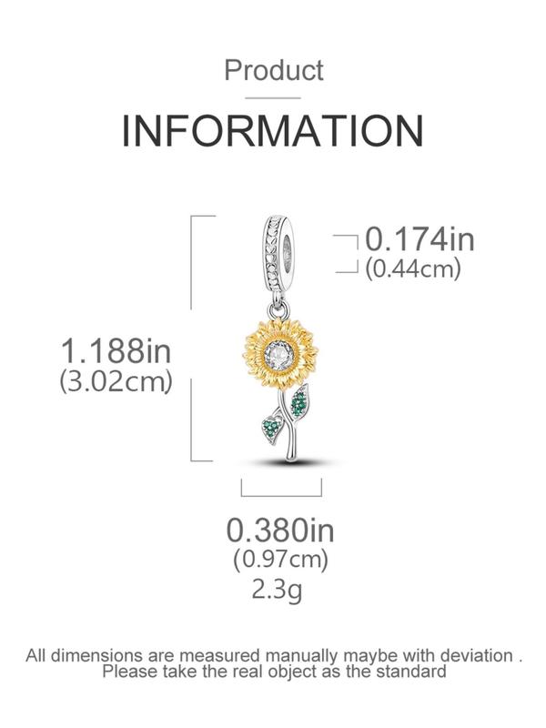 Sunflower Design Rhinestone Decor Pendant, Flower Shaped Jewelry Making Charm, DIY Jewelry Accessories for Necklace & Bracelet Making