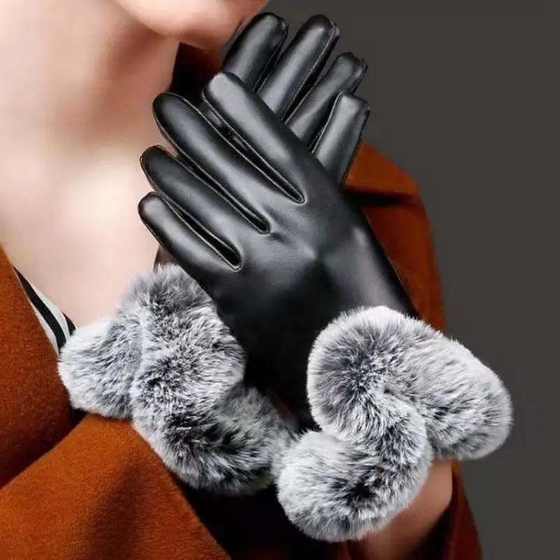 Women's Solid Color Touch Screen Thermal Gloves, Non-slip Waterproof Ski Gloves, Thickened Warm Outdoor Cycling Gloves, Sports & Outdoor Accessories, Christmas Gift