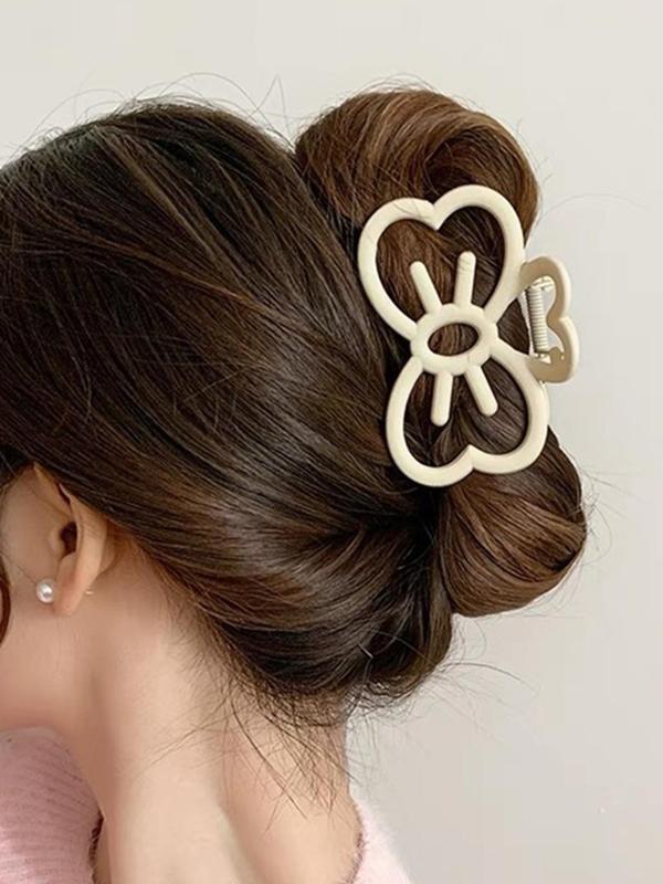 Hollow Out Bow Design Hair Claw, Casual and Versatile Hair Accessories for Women, Minimalist Headwear Suitable for Thick Hair