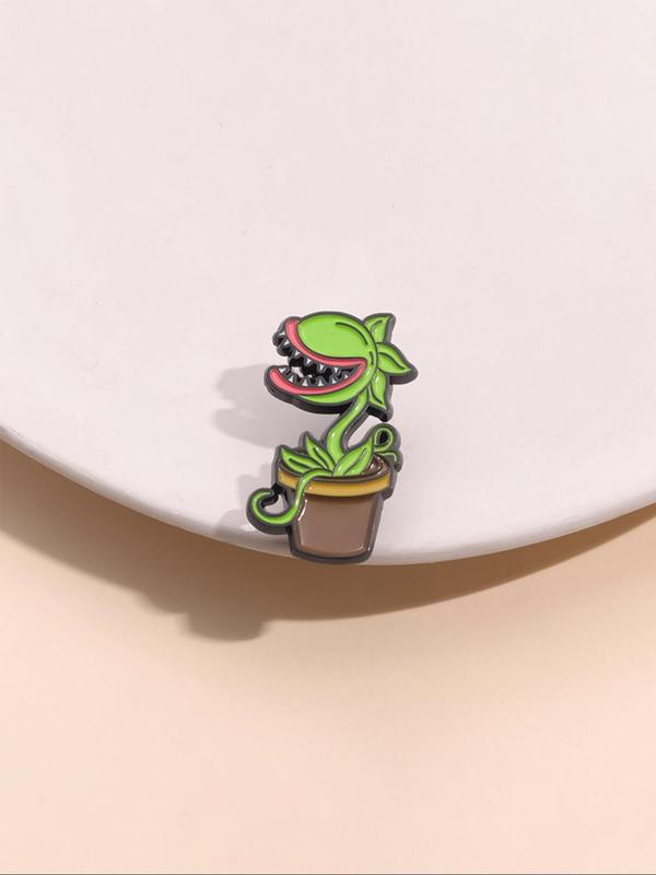 Creative Plant Design Brooch, Cute Cartoon Plant Brooch, Fashion Accessories for Men & Women, Trendy All-match & Exquisite Brooch for Birthday Gift