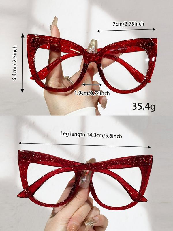 Unisex Vintage Cat Eye Frame Eyeglasses, Trendy Casual Eyeglasses for Everyday Use, Fashion Accessories for Outdoor Activities