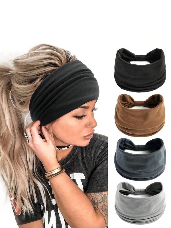 Women's Solid Color Sports Hair Band, Soft Comfortable Breathable Non-slip Elastic Hair Band, Hair Accessories for Women & Girls, Minimalist Headband for Gym Workout Running