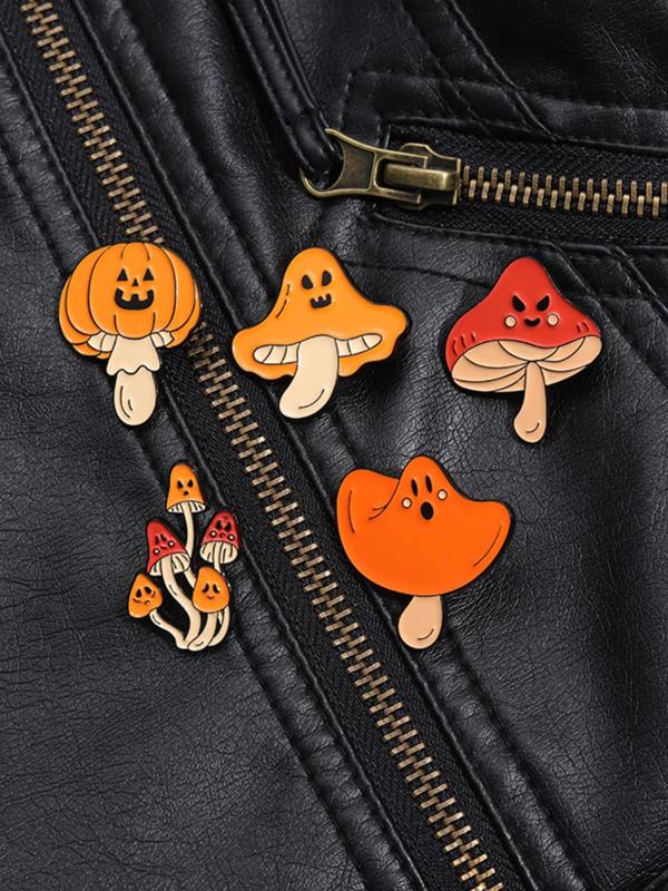 Cute Cartoon Mushroom Design Brooch, Fashion Alloy Accessories for Men & Women, Enamel Pin Suitable for Backpacks, Jeans