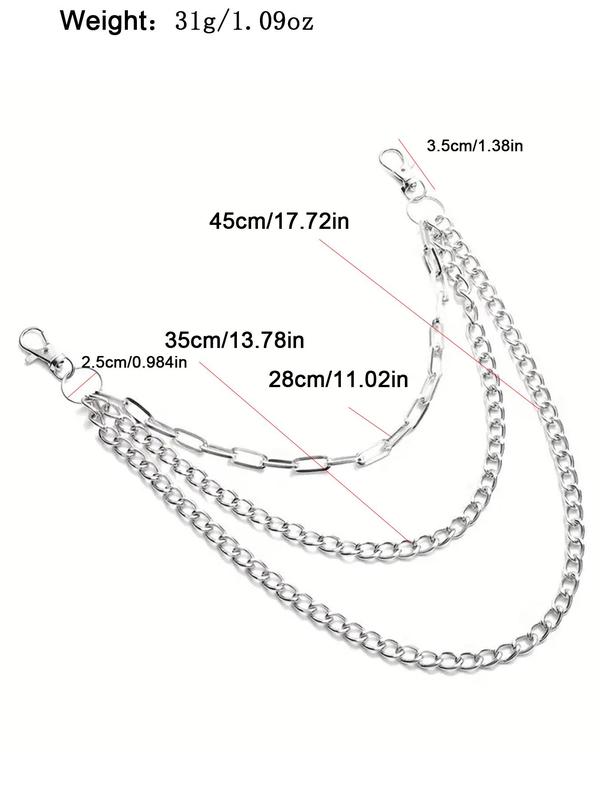 Punk Style Multi-layer Chain Belt for Women & Men, Fashion Waist Chain for Jeans, Trousers, Casual Waistband for Jeans, Trousers, Fashion Belt for Party, Daily Clothing Decor