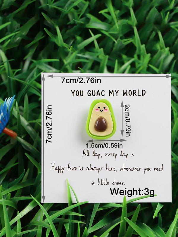 Avocado Design Pocket Hug Card, Cute Fruit Design Pin Badge, Fashionable Diy Jewelry Accessories for Women & Men