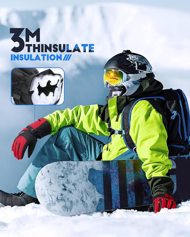 Winter Gloves for Cold Weather Ski Gloves Waterproof Breathable Snowboard Gloves, 3M Thinsulate Insulated Warm Winter Snow Gloves, Fits Both Men and Women