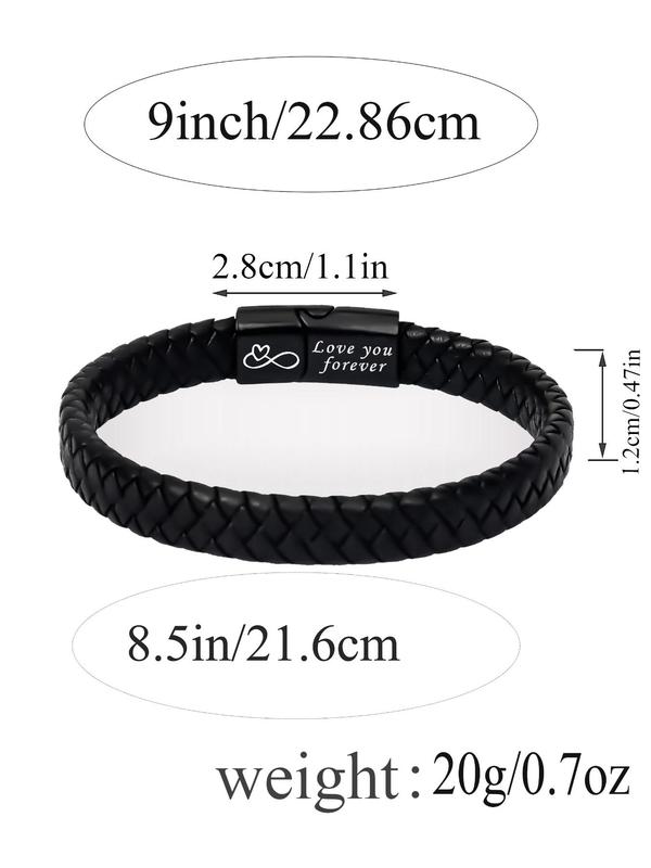 Men's Minimalist Plain Color Braided Bracelet, with Gift Card, Fashionable Jewelry for Daily Wear, Trendy All-match & Exquisite Jewelry for Birthday Gift