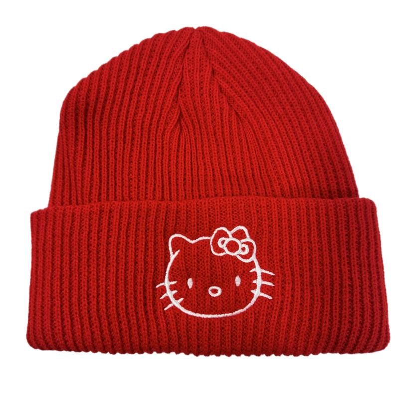 Cute KT Knit hat, Fun knit hat Winter ski wet warm hat, suitable for ladies and girls