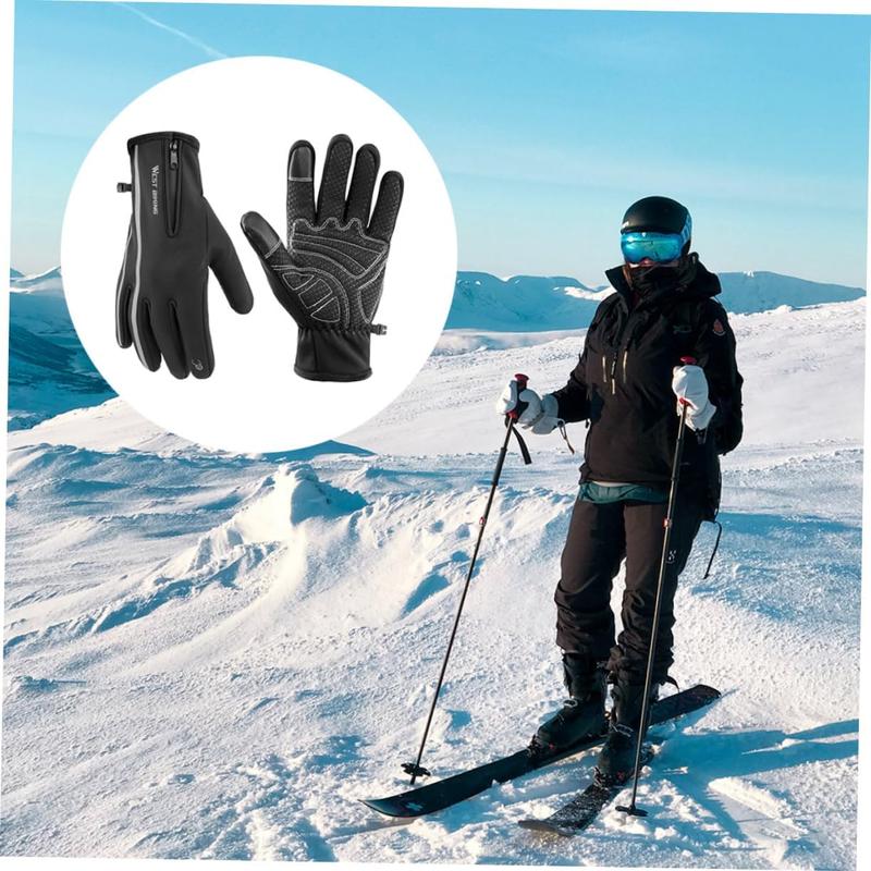 Waterproof Winter Gloves, Windproof Breathable Warm Snow Ski Gloves, 5-finger Touchscreen Gloves for Driving Workout Running Hiking Cycling Snowboarding