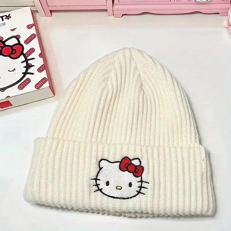 Cute KT Knit hat, Fun knit hat Winter ski wet warm hat, suitable for ladies and girls