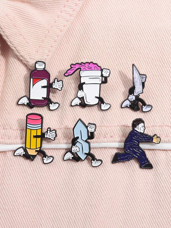 Cartoon Drop Oil Design Brooch, Cute Enamel Pin Suitable for Backpacks, Jeans, Scarves, Hats Decoration, Trendy All-match & Exquisite Brooch for Birthday Gift