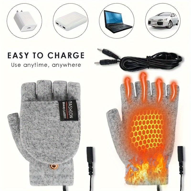 USB-Powered Touchscreen Winter Gloves - Double-Sided Heating, Comfortable Padded Warmth for Outdoor & Office Use