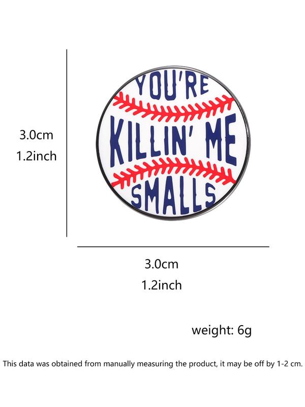 Baseball Design Brooch, Fashionable Letter Pattern Brooch for Women & Men, Enamel Pin Suitable for Backpacks, Jeans, Scarves, Hats Decoration