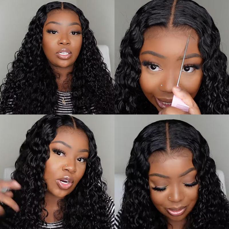 Holiday Haul Deal Water Wave Wear Go Glueless Wig Pre Bleached Knots Pre Cut Lace 4x6 HD Lace Closure Wigs Human Hair Beginner Friendly