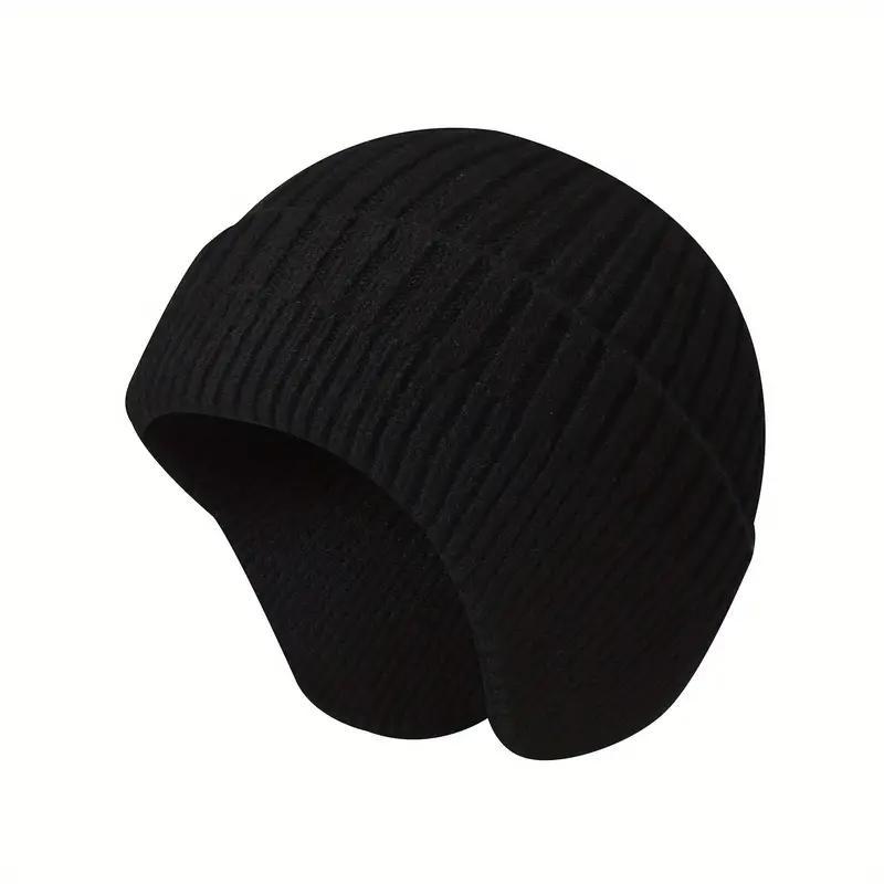 Solid Color Knitted Hat, 1 Count Soft Comfortable Winter Warm Hat, Lightweight Ear Cover Hat, Multifunctional Sports & Outdoor Accessories for Women, Christmas Gift