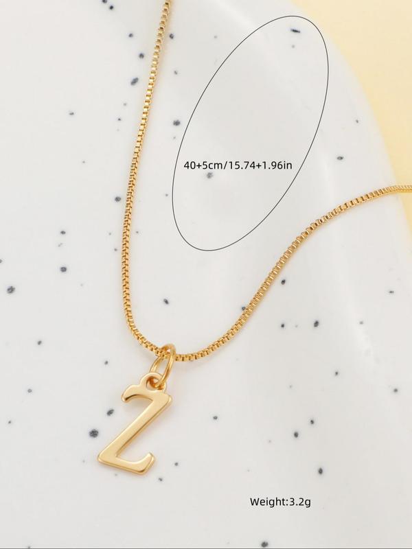 Stainless Steel Letter A-Z Pendant Necklace for Women & Girls, Fashion Jewelry for Party, Daily Decor, Trendy All-match & Exquisite Jewelry for Birthday Gift