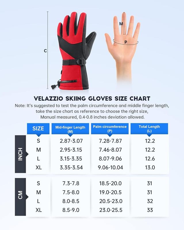 Winter Gloves for Cold Weather Ski Gloves Waterproof Breathable Snowboard Gloves, 3M Thinsulate Insulated Warm Winter Snow Gloves, Fits Both Men and Women