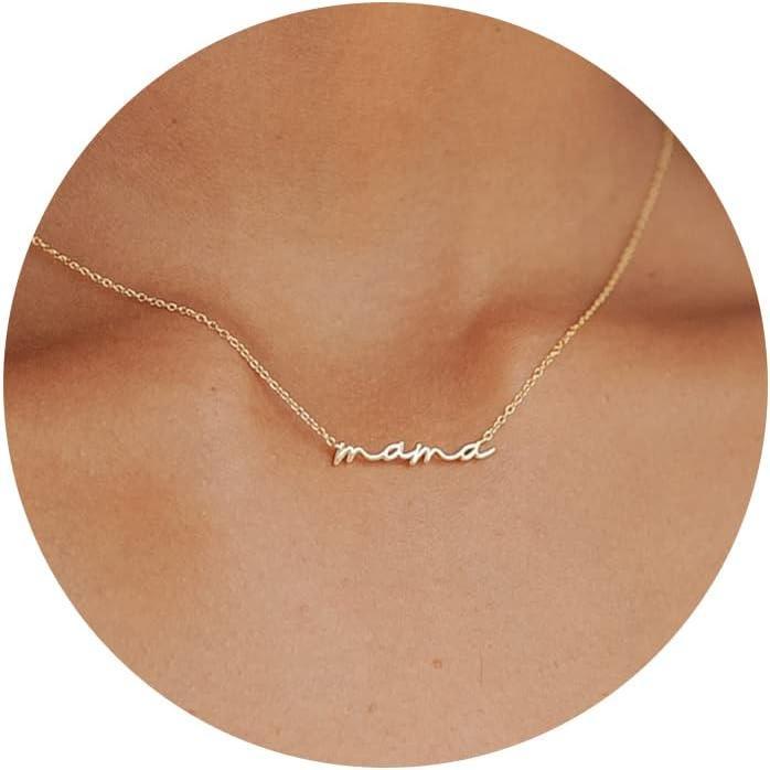 Moodear Mama Pendant Necklaces for Women - Dainty Small Mom Non Tarnish for Christmas fashion gift Christmas 2024 Ornament