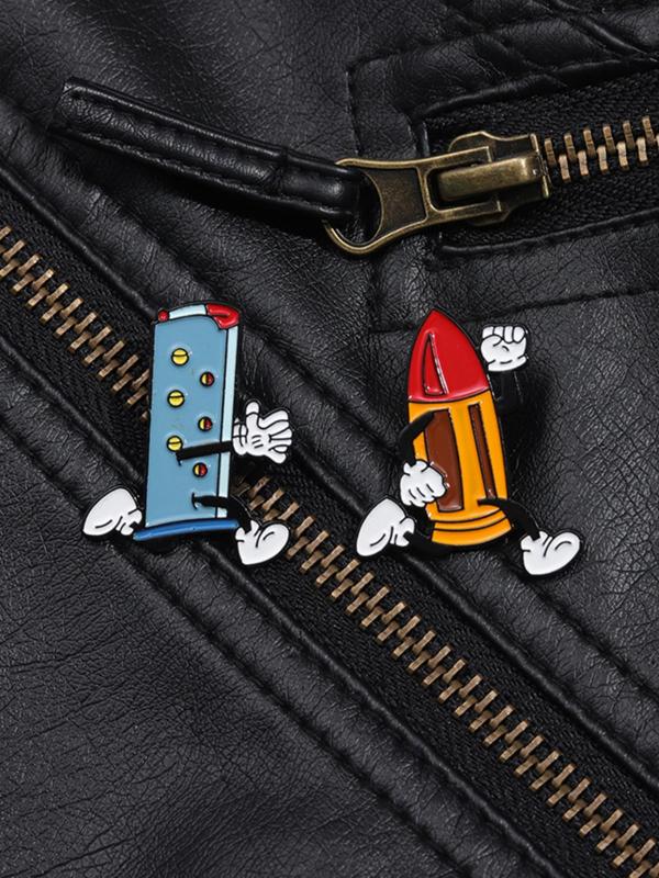 Cartoon Drop Oil Design Brooch, Cute Enamel Pin Suitable for Backpacks, Jeans, Scarves, Hats Decoration, Trendy All-match & Exquisite Brooch for Birthday Gift