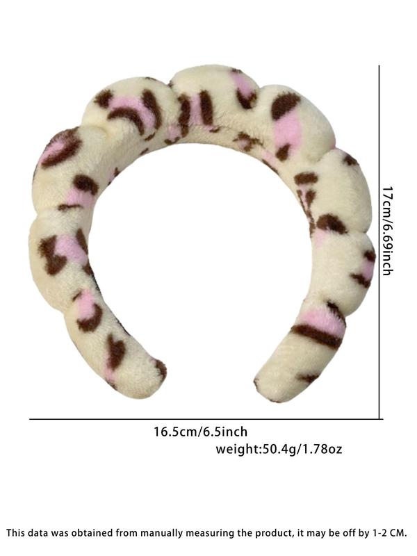 Leopard Print Headband, Cute Plush Hair Hoop, Fashion Hair Accessories for Women & Girls, Minimalist Headwear Suitable for Thick Hair, Beauty Hair Accessories for Daily Use