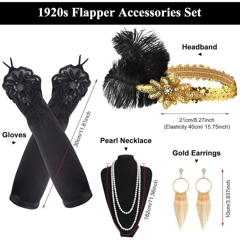 1920s Great Gatsby Accessories Set for Women Flapper