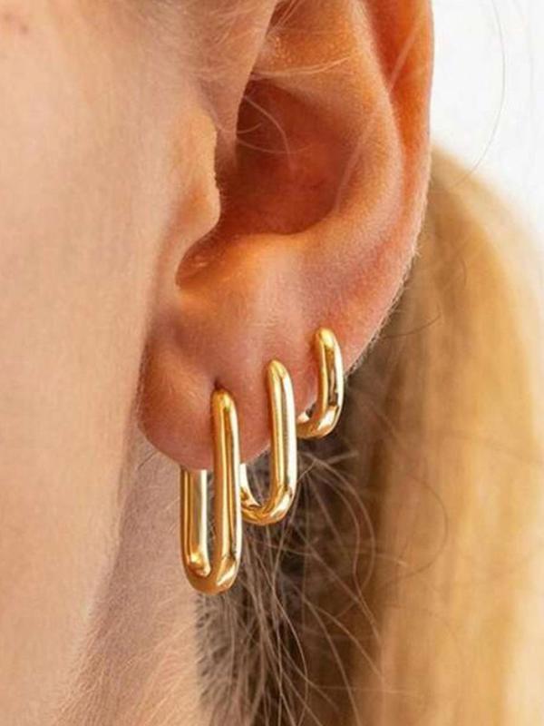 Minimalist Fashion Hoop Earrings, Casual Jewelry for Women, Trendy All-match & Exquisite Jewelry for Birthday Gift