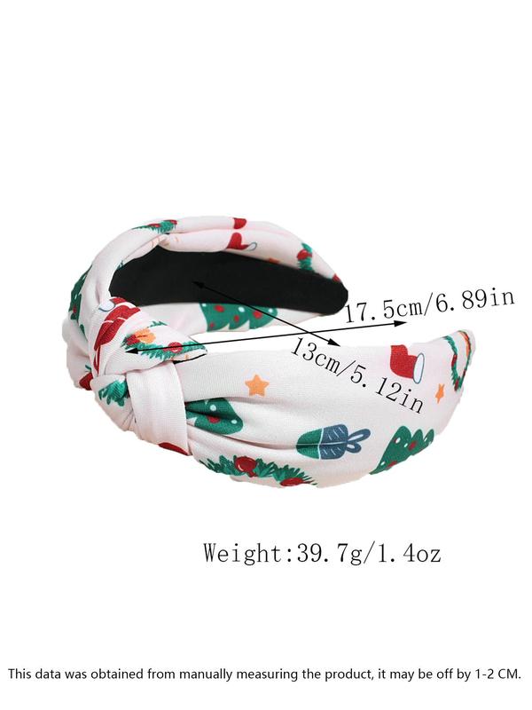 Cartoon Santa Claus Pattern Knot Design Headband, Cute Hair Accessories for Women & Girls, Minimalist Headwear Suitable for Thick Hair