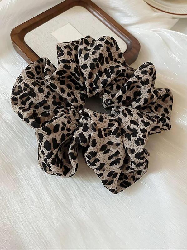 Leopard Pattern Scrunchies, High Stretch Hair Tie, Hair Accessories for Women & Girls, Minimalist Headwear Suitable for Thick Hair