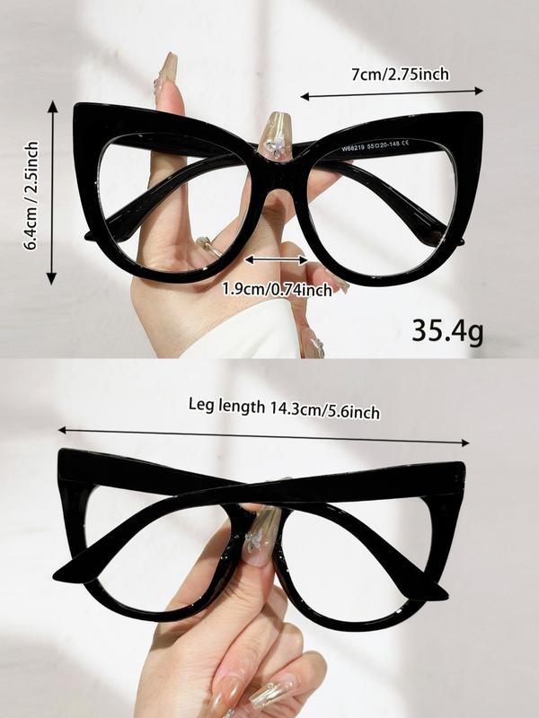 Unisex Vintage Cat Eye Frame Eyeglasses, Trendy Casual Eyeglasses for Everyday Use, Fashion Accessories for Outdoor Activities