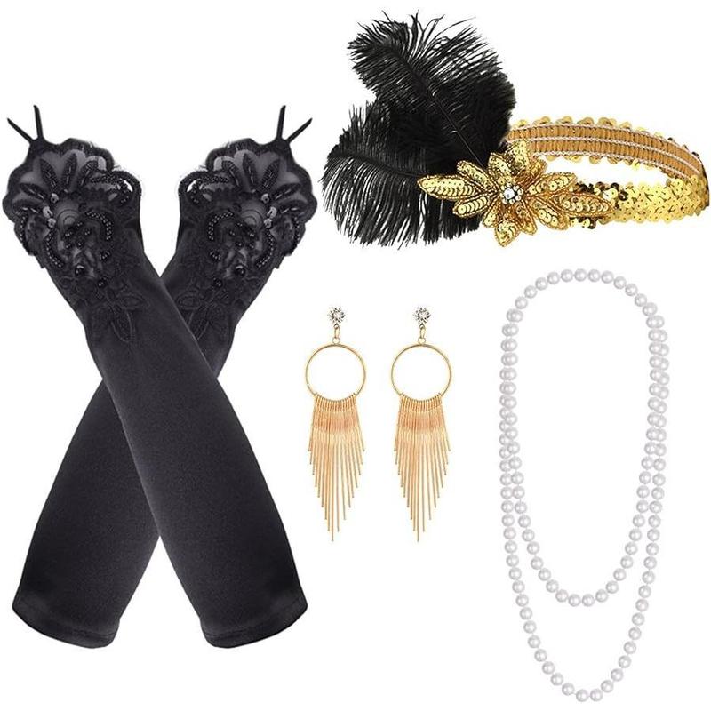 1920s Great Gatsby Accessories Set for Women Flapper