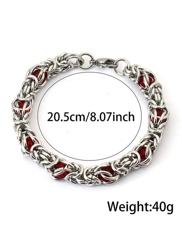 Punk Style Stainless Steel Thick Chain Bracelet, Fashionable Hand Jewelry for Party, Daily Clothing Decor, Trendy All-match & Exquisite Jewelry for Birthday Gift