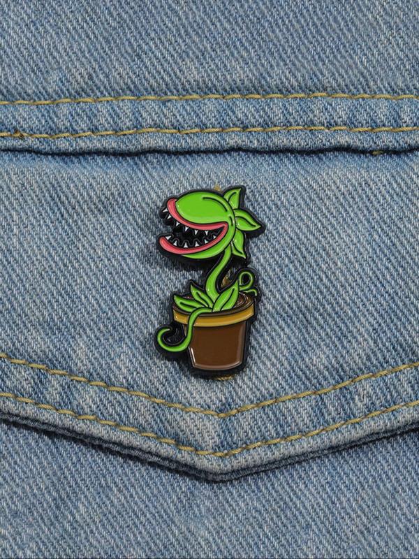 Creative Plant Design Brooch, Cute Cartoon Plant Brooch, Fashion Accessories for Men & Women, Trendy All-match & Exquisite Brooch for Birthday Gift