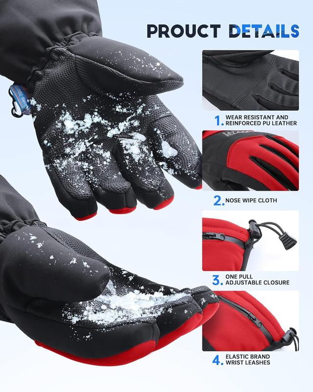 Winter Gloves for Cold Weather Ski Gloves Waterproof Breathable Snowboard Gloves, 3M Thinsulate Insulated Warm Winter Snow Gloves, Fits Both Men and Women