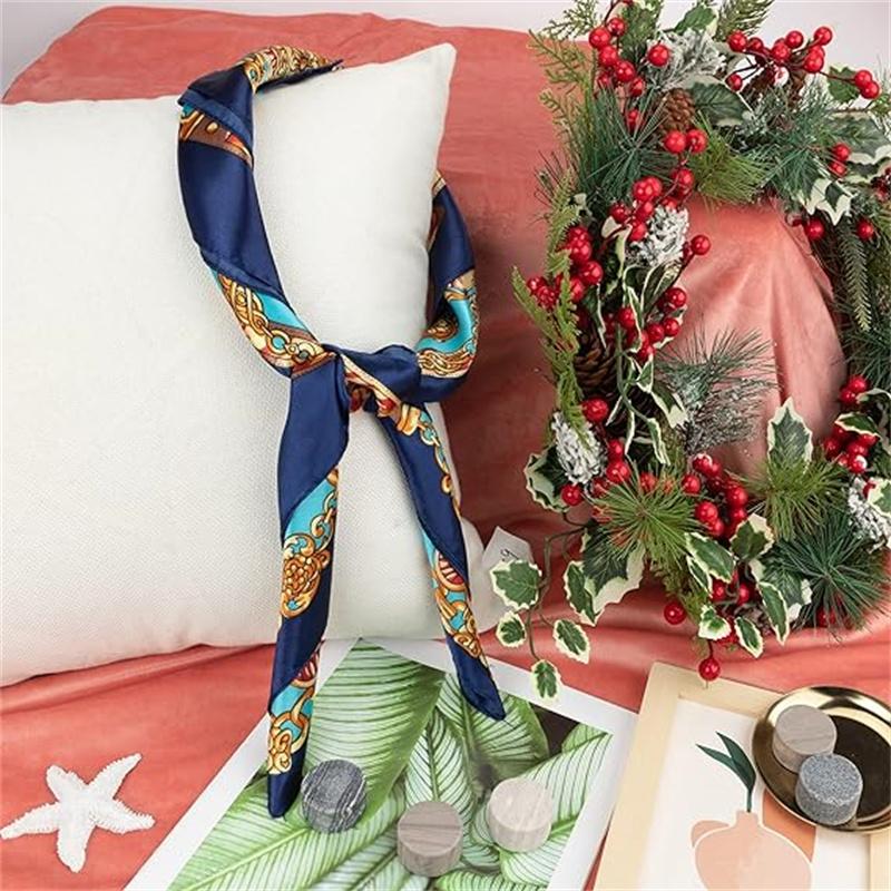 Head Scarf for Women Silk Feeling Satin Polyester Hair Large Big Scarf Wraps Neckerchief Non-Slip Scarves