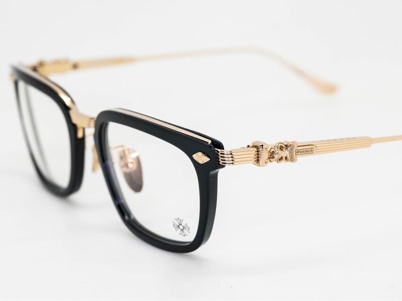 CHROME HEART Overpoked GLASSES, Chrome Hearts Gold charm eyeglass frames in all colors with Box, Chrome Heart for both men and women, Chrome Hearts Unisex Accessories black glasses