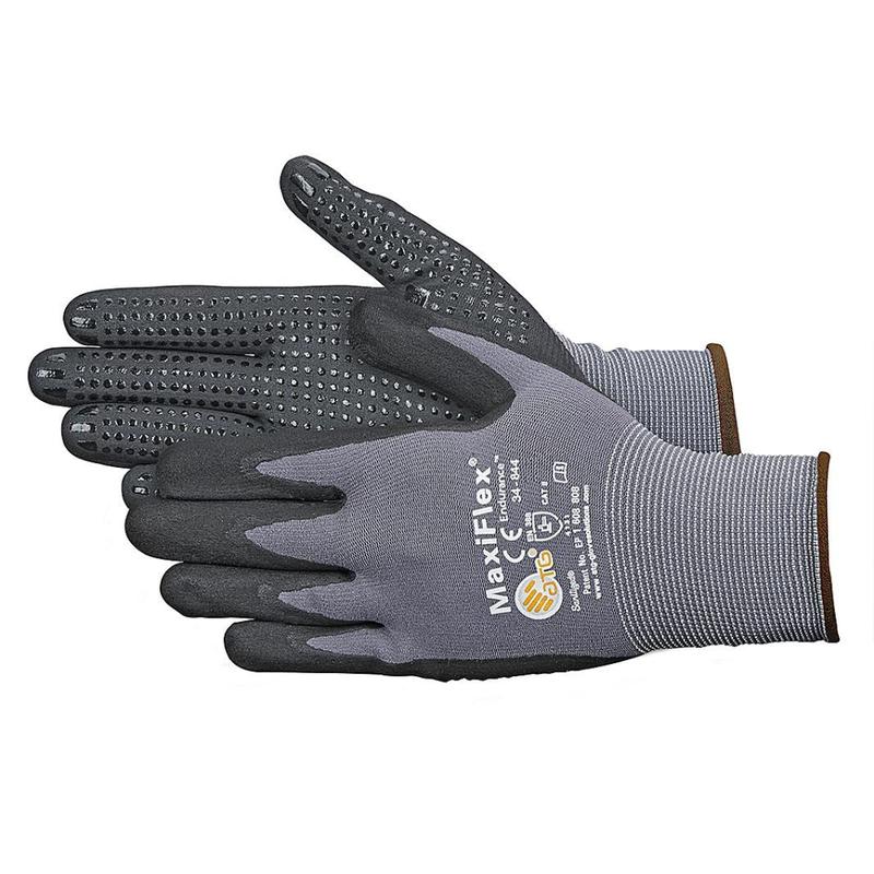 12 Pairs Pack | MaxiFlex PIP 34-844 | Endurance Knit Glove | Gray | Hand Protection | Medium and Large