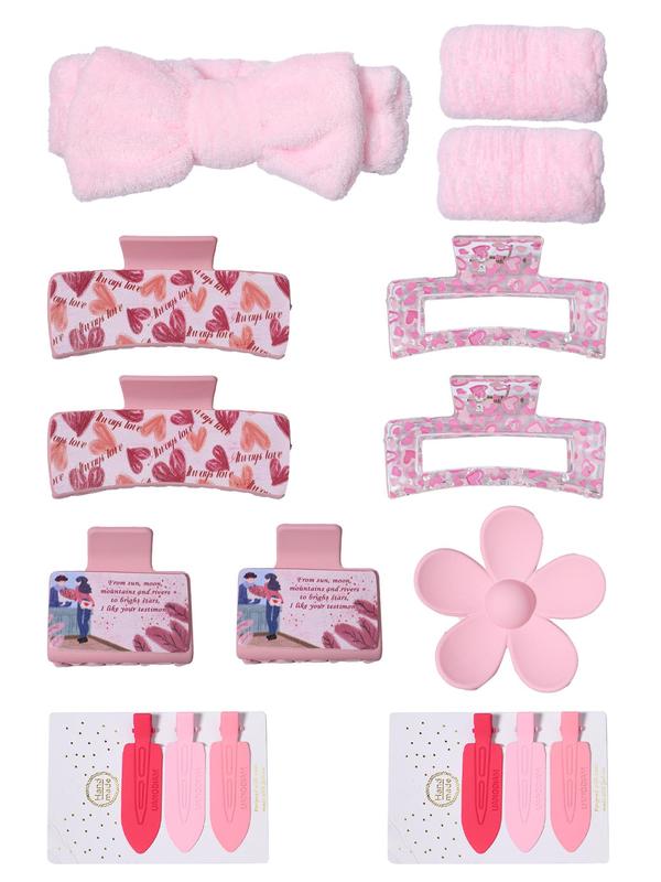 Cute Hair Accessories Set, Bowknot & Flower Design Hair Tie & Hair Clip & Hair Claw & Wrist Strap, Fashion Hair Accessories for Women & Girls