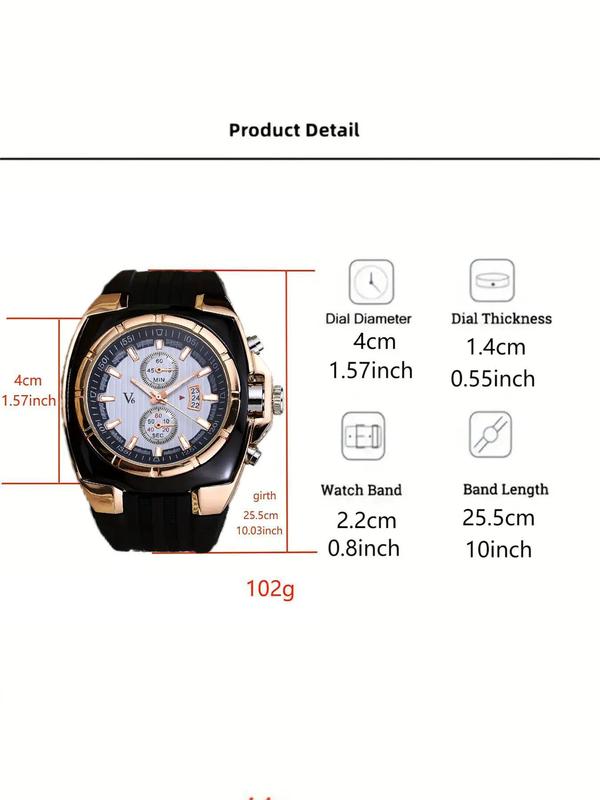 Men's Classic Round Dial Business Quartz Watch, Outdoor Sports Multi-function Wristwatch, Gift for Men Family, Gifts without Box